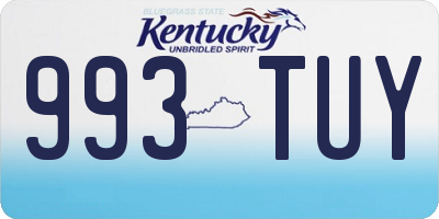 KY license plate 993TUY