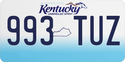 KY license plate 993TUZ