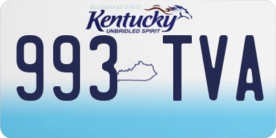 KY license plate 993TVA
