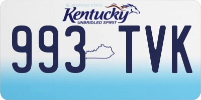 KY license plate 993TVK