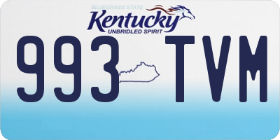 KY license plate 993TVM