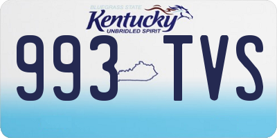 KY license plate 993TVS