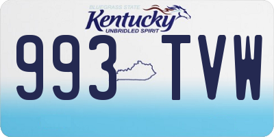 KY license plate 993TVW