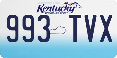KY license plate 993TVX