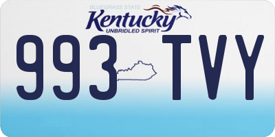 KY license plate 993TVY
