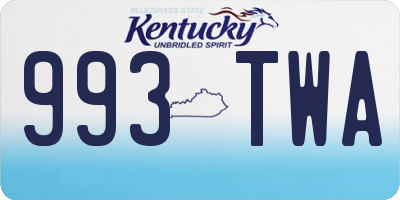 KY license plate 993TWA