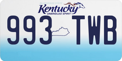 KY license plate 993TWB