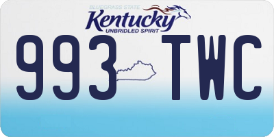 KY license plate 993TWC