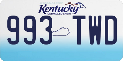 KY license plate 993TWD
