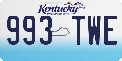 KY license plate 993TWE