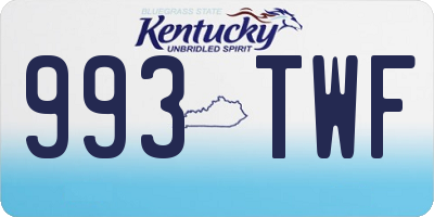 KY license plate 993TWF