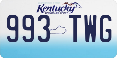KY license plate 993TWG
