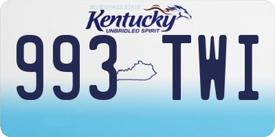 KY license plate 993TWI