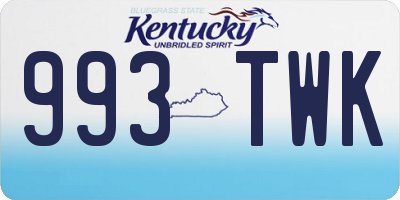 KY license plate 993TWK