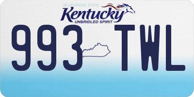 KY license plate 993TWL