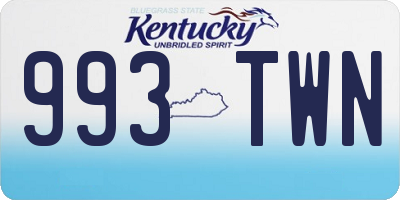 KY license plate 993TWN