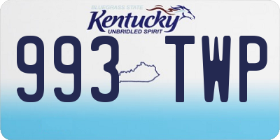 KY license plate 993TWP