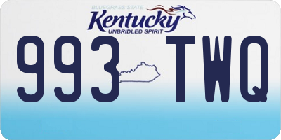 KY license plate 993TWQ