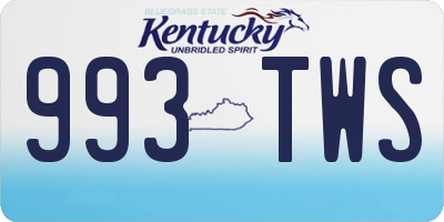 KY license plate 993TWS