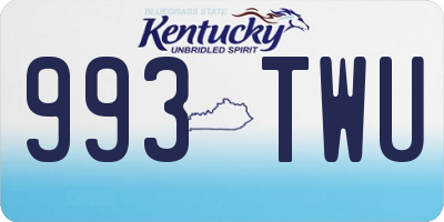 KY license plate 993TWU