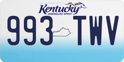 KY license plate 993TWV