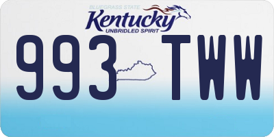 KY license plate 993TWW