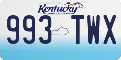 KY license plate 993TWX