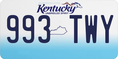 KY license plate 993TWY