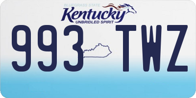 KY license plate 993TWZ