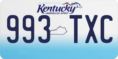 KY license plate 993TXC