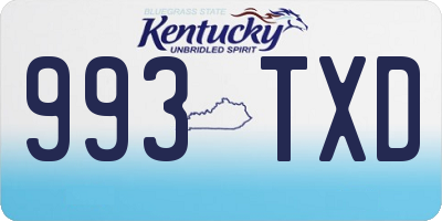 KY license plate 993TXD