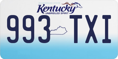 KY license plate 993TXI