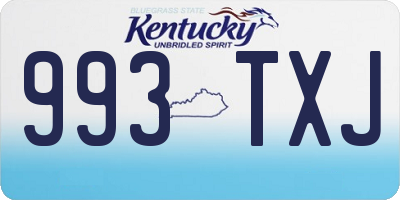 KY license plate 993TXJ