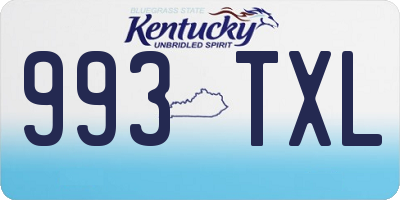 KY license plate 993TXL