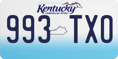 KY license plate 993TXO