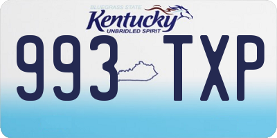 KY license plate 993TXP