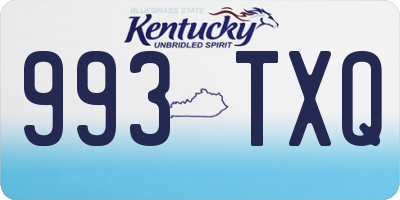 KY license plate 993TXQ