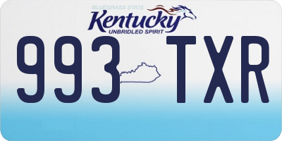 KY license plate 993TXR