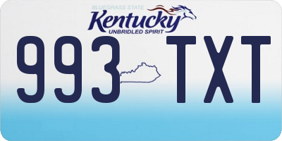KY license plate 993TXT