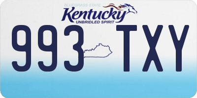 KY license plate 993TXY