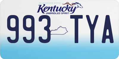 KY license plate 993TYA