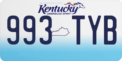 KY license plate 993TYB