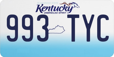 KY license plate 993TYC
