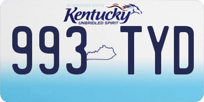 KY license plate 993TYD
