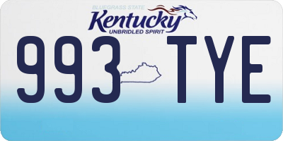 KY license plate 993TYE