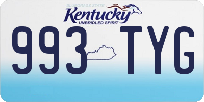 KY license plate 993TYG