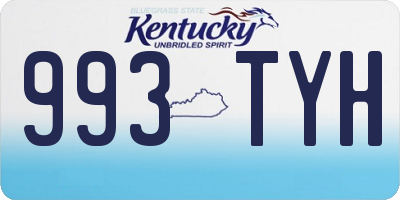 KY license plate 993TYH