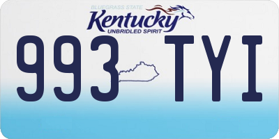 KY license plate 993TYI