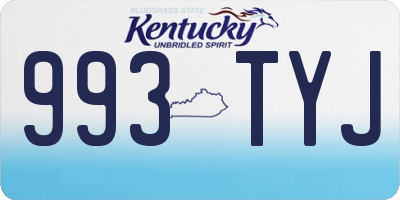 KY license plate 993TYJ