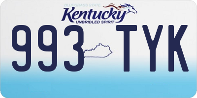 KY license plate 993TYK